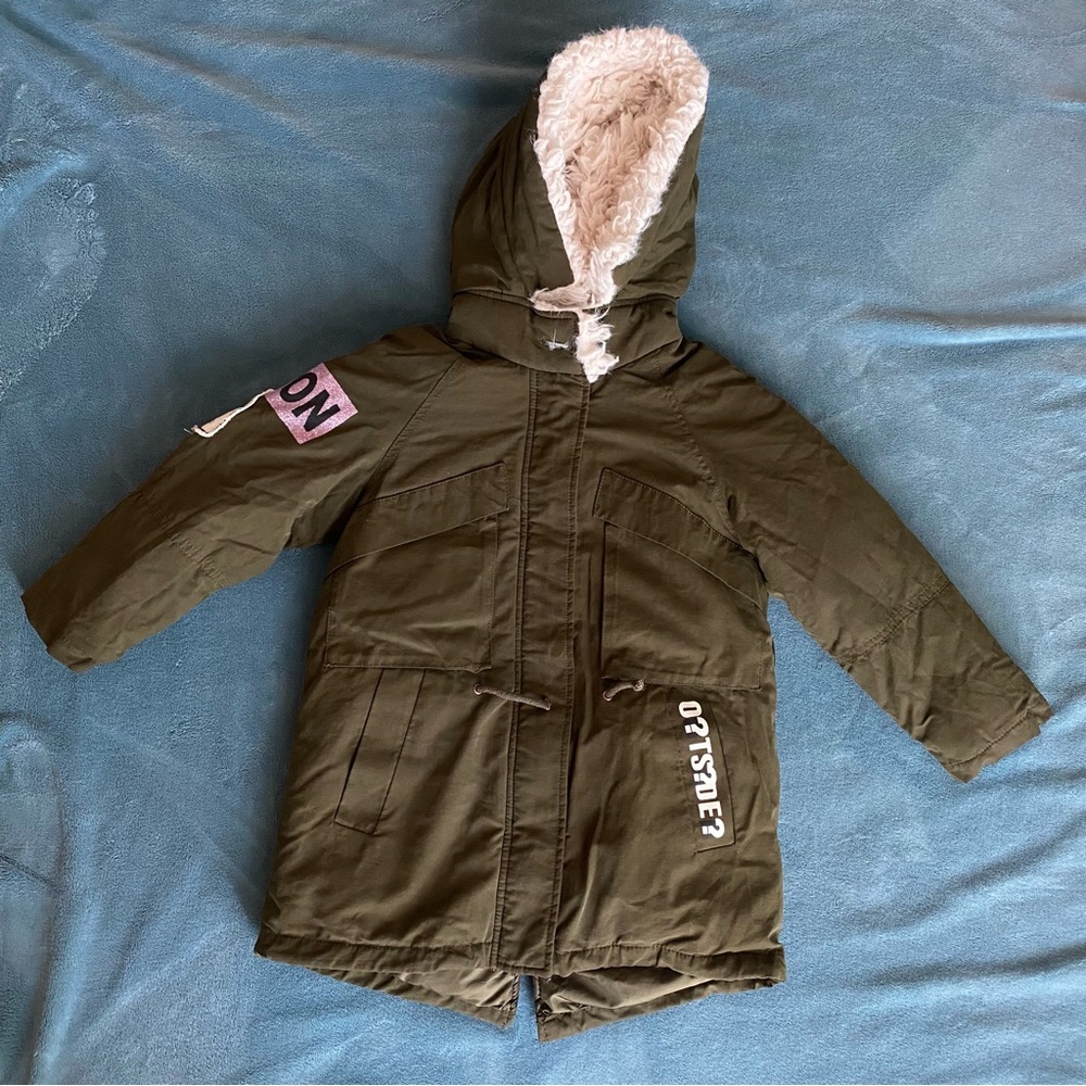 Zara Kids Olive Green Puffer Jacket